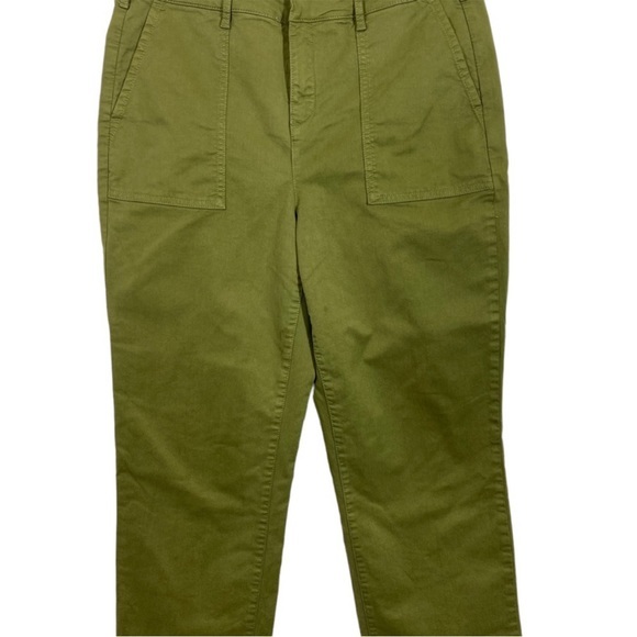 NYDJ Size 10 Pants Utility Cargo Chico Green High Waist Lift Tuck Pockets - Picture 4 of 11